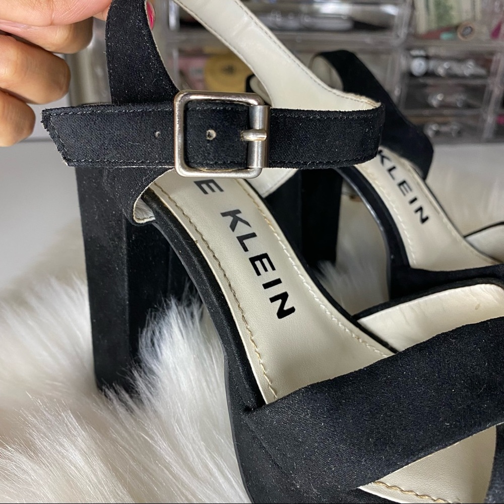 Anne Klein LaLima Womens Black Ankle Strap